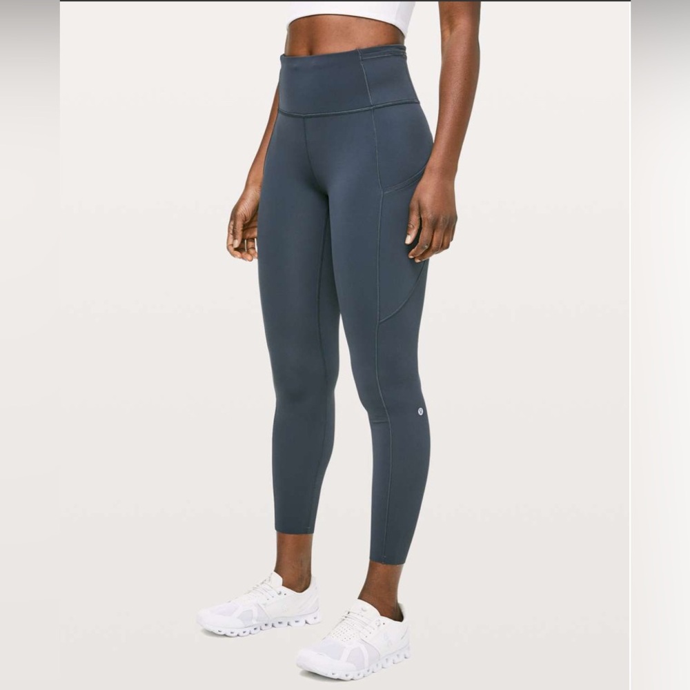 Lululemon Fast & Free 7/8 Tight II *Non-Reflective Nulux 25” Melanite - Size 4